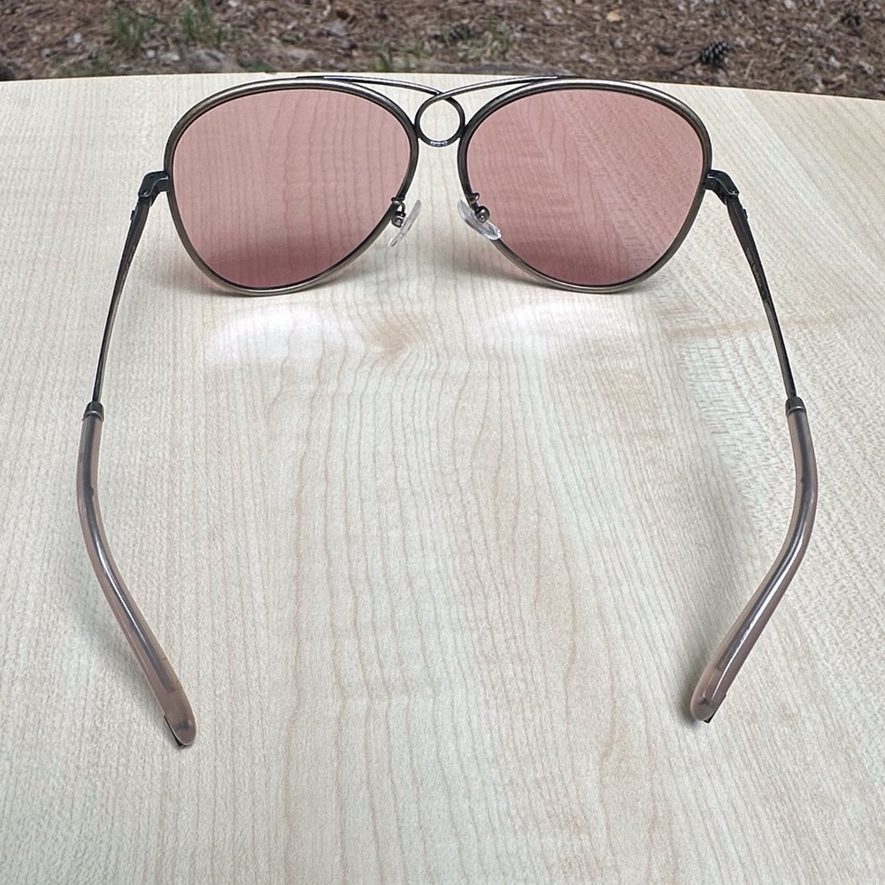 TORY BURCH sunglasses for women aviators with rose pink lenses metal NEW + CASE - Picture 5 of 11